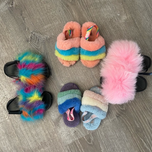 Little kids uggs fur slides / slippers - Picture 8 of 8